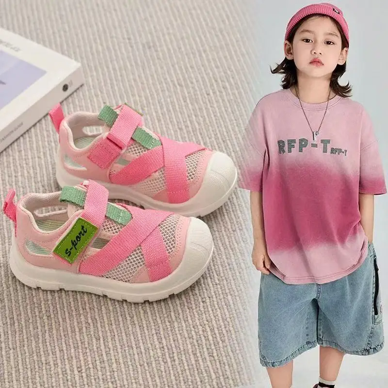 أحذية رياضية صيفية للأطفال من نسيج شبكي قابلة للتنفس للأولاد والبنات أحذية للأطفال الصغار أحذية رياضية عصرية للأطفال
