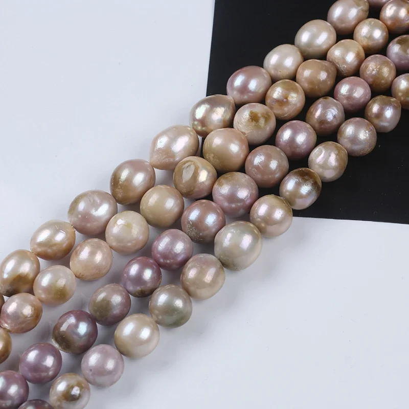 

Hot Sale Natural Freshwater Nucleated Pink Lavender Color Edison Pearl String