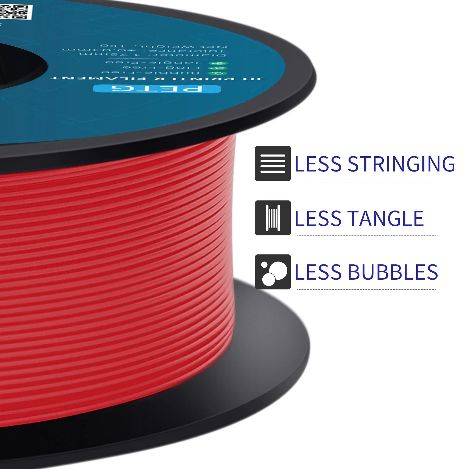 GEEETECH PETG Filament 1KG 1.75mm ±0.03mm For 3D Printer,1KG (2.2LBS) 3D Printing Fast Shipping,Vacuum packing, Tangle-Free