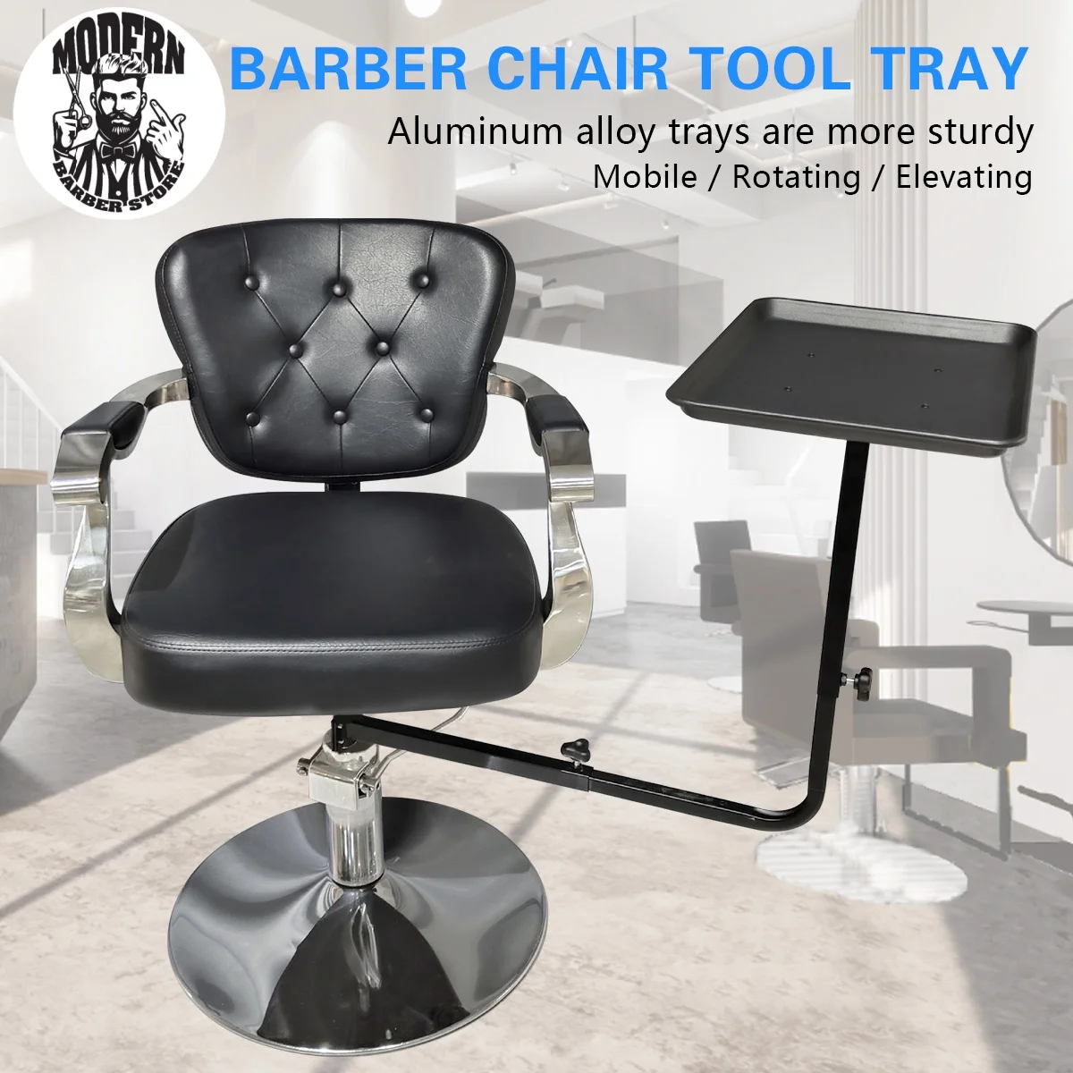 Barber Salon Tray Hairstylist Tray On Chairframe Beauty Barber Multi-function Spa Storage Height Adjustable Salon Tools