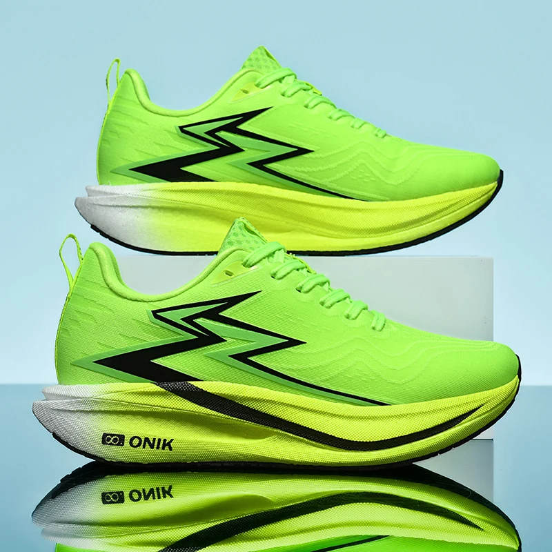 

Sports and leisure shoes, men's shoes, marathon oversized air cushioned shoes, fly woven all season rubber, wear-resistant, anti