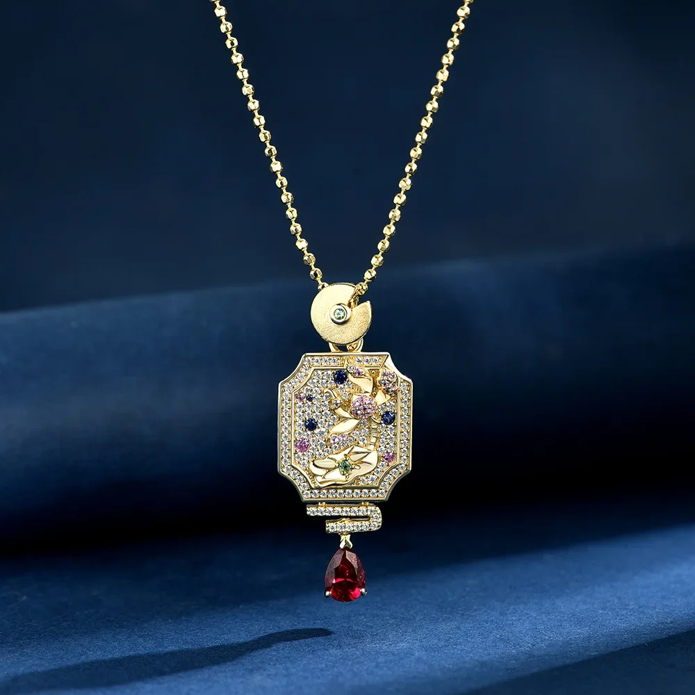 

New S925 Silver Water Drop 1 Carat 5 * 7 Ruby Necklace s925 Silver Clavicle Chain Necklace [Single Pendant] marry Jewelry