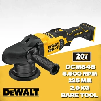 DEWALT 무선 가변 속도 랜덤 궤도 연마기, 브러시리스 모터, 자동차 연마기, 전동 공구, DCM848N, 20V, 125mm