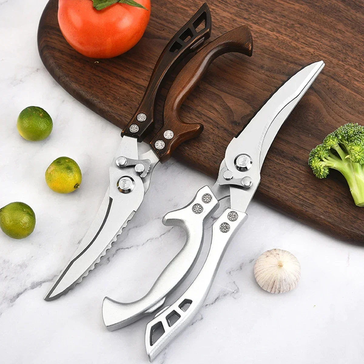 

Kitchen Shears | Heavy-Duty for Cutting Chicken, Bones & Meat | Sharp Stainless Steel Kitchen Scissors