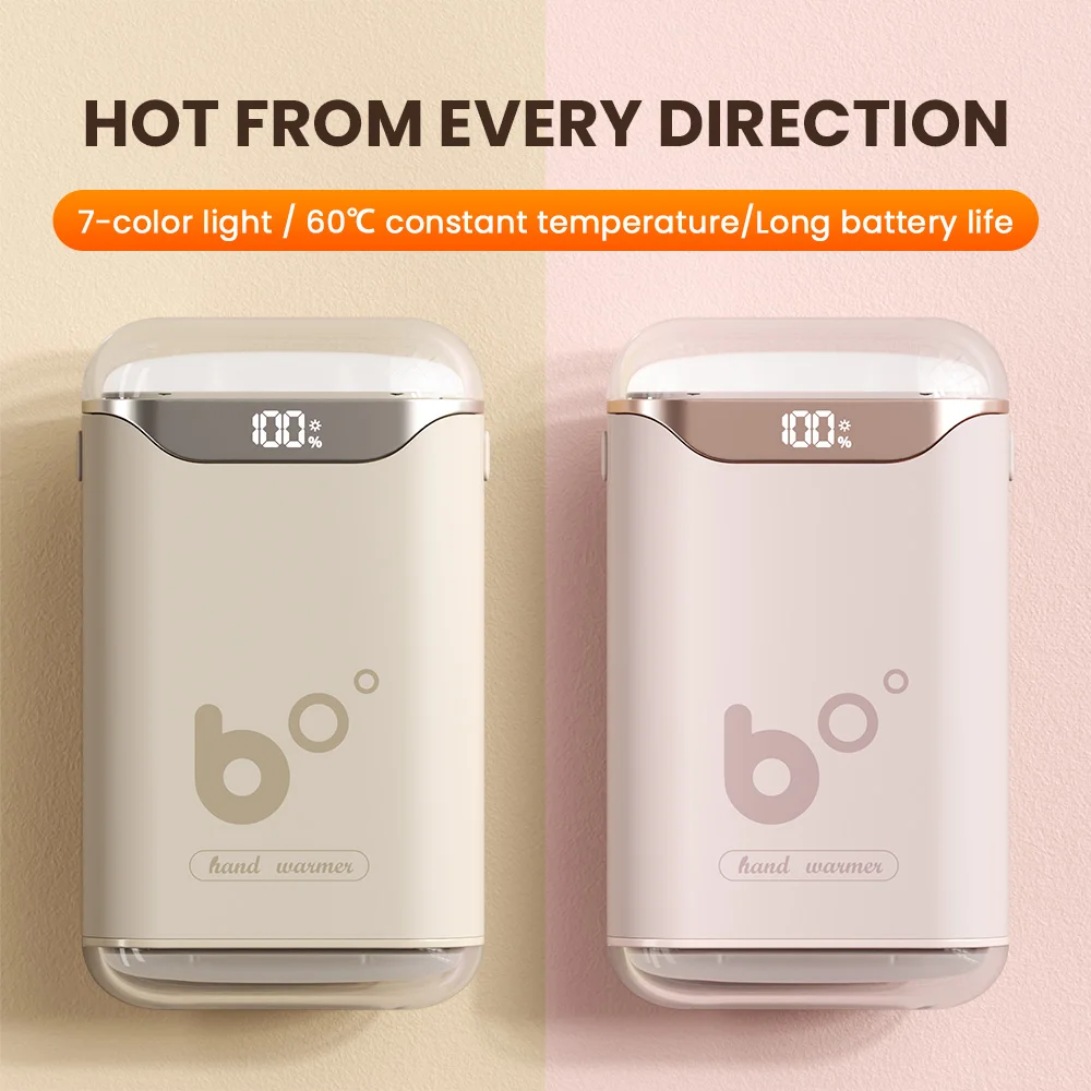 Electric heating fireplace USB charging four-sided heating RGB digital travel heating winter magic warm hands lovers gift