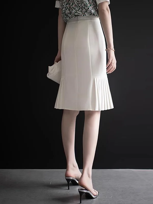 Elegant Women's Fashion High Waist Midi Skirt Slimming Fish Tail Half Body Skirt Stylish Summer New Arrival Rainbird Brand