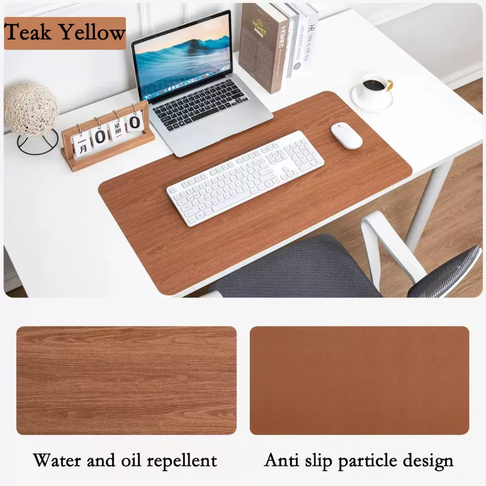 Quality Imitation Wood Grain PU Mousepad Deskpad Waterproof Mouse Mats Anti-slip Laptop Desk Mat Office