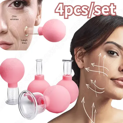 진공 부항 유리 항아리 얼굴 침술을위한 셀룰 라이트 마사지 Hijama 흡입 컵 슬리밍 지방 연소 건강 관리 얼굴 빨판