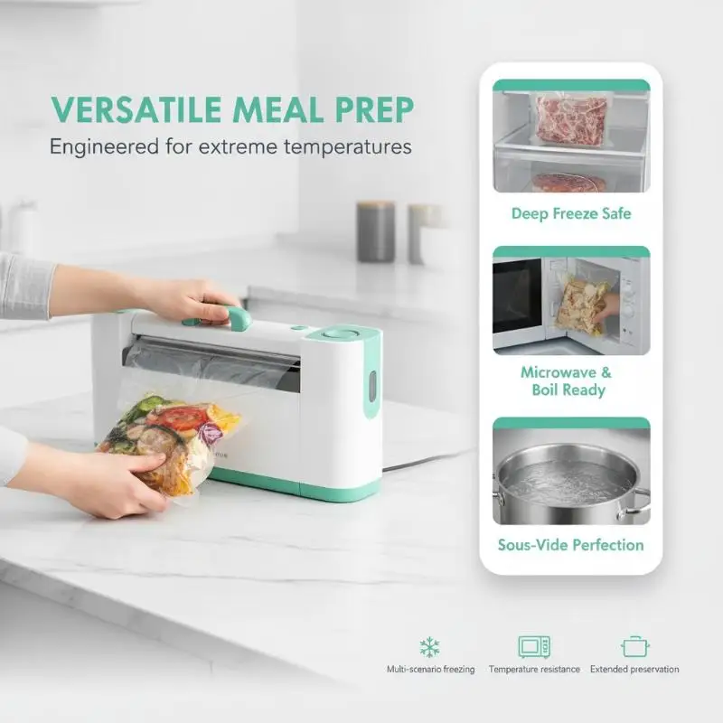 100 PCS BPA Free Vacuum Sealer Food Bags Reusable Leakproof Bags for Travel Meal Prep Meat Fruit Storage