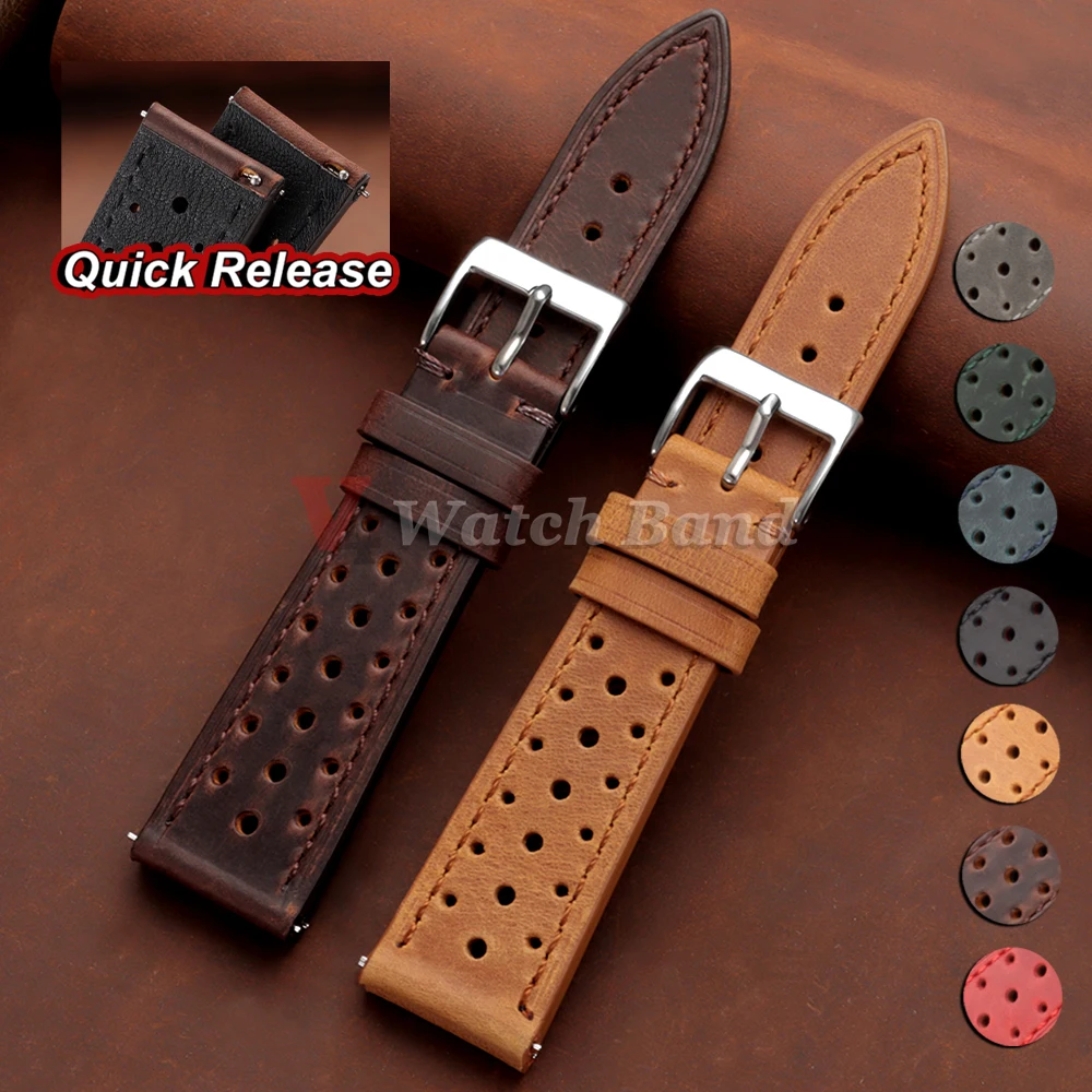 Correas de Liberación Rápida, Correas de Reloj de Carreras Vintage para Seiko, para Rolex, 18mm, 19mm, 20mm, 21mm, 22mm, 24mm, Correas de Reloj Transpirables y Porosas