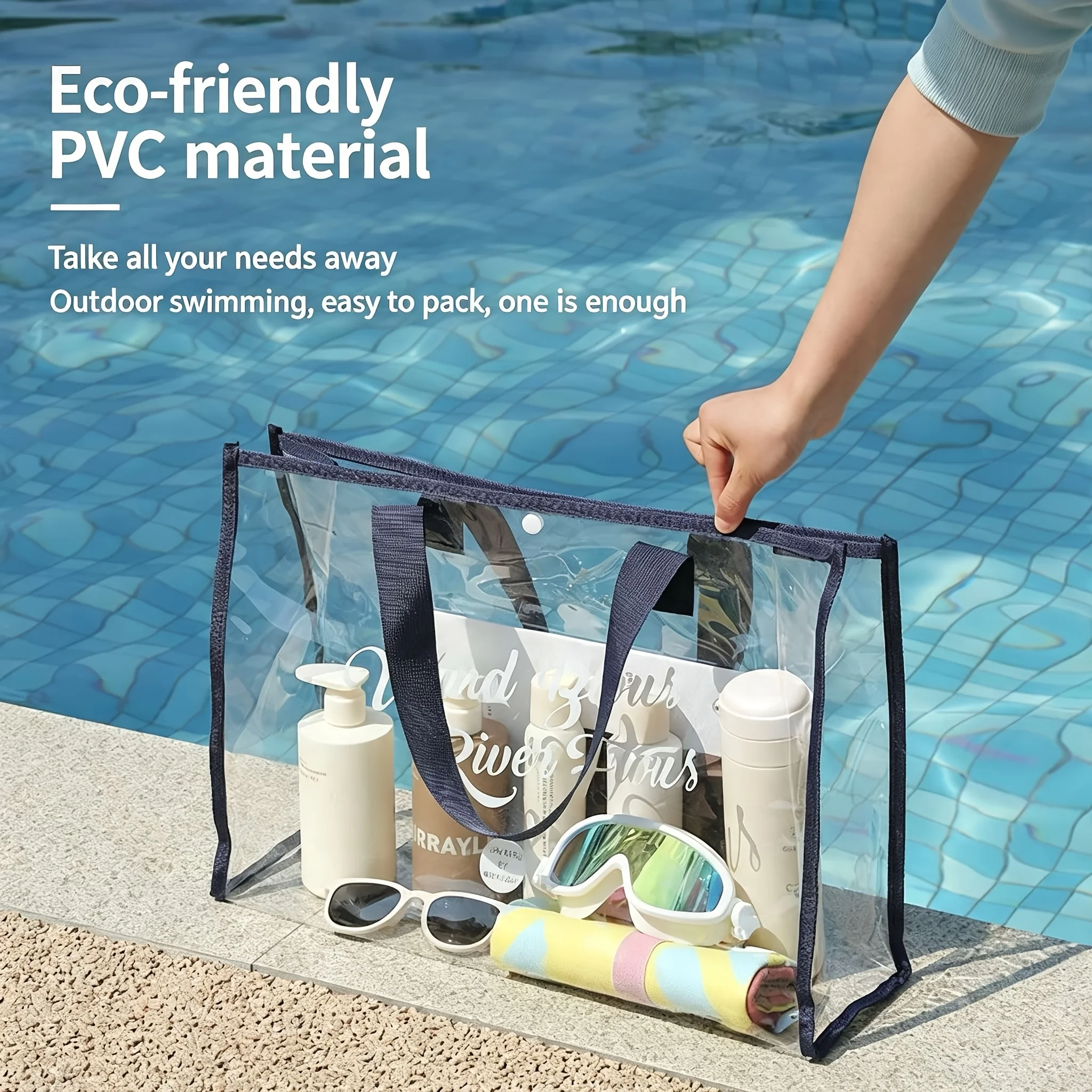 2026 large capacity women's handbag, shoulder bag, toiletry bag, transparent travel beach bag, handbag for shopping, fitness bag