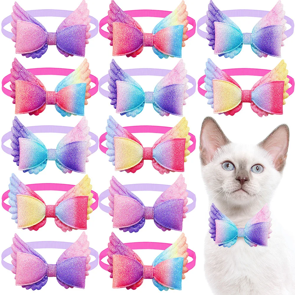 40PCS cute Pet Dog Bowtie Flamboyant Wings Bowties for Small&mediun Dogs Pet Cat Dog Bow Tie Collar Grooming Accessories