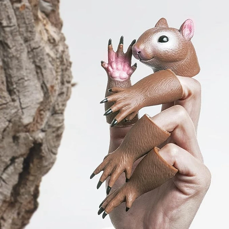 Squirrel Finger Puppet Set, Animals Puppet Show Theater Props,Novelty Toys Weird Stuff Gifts