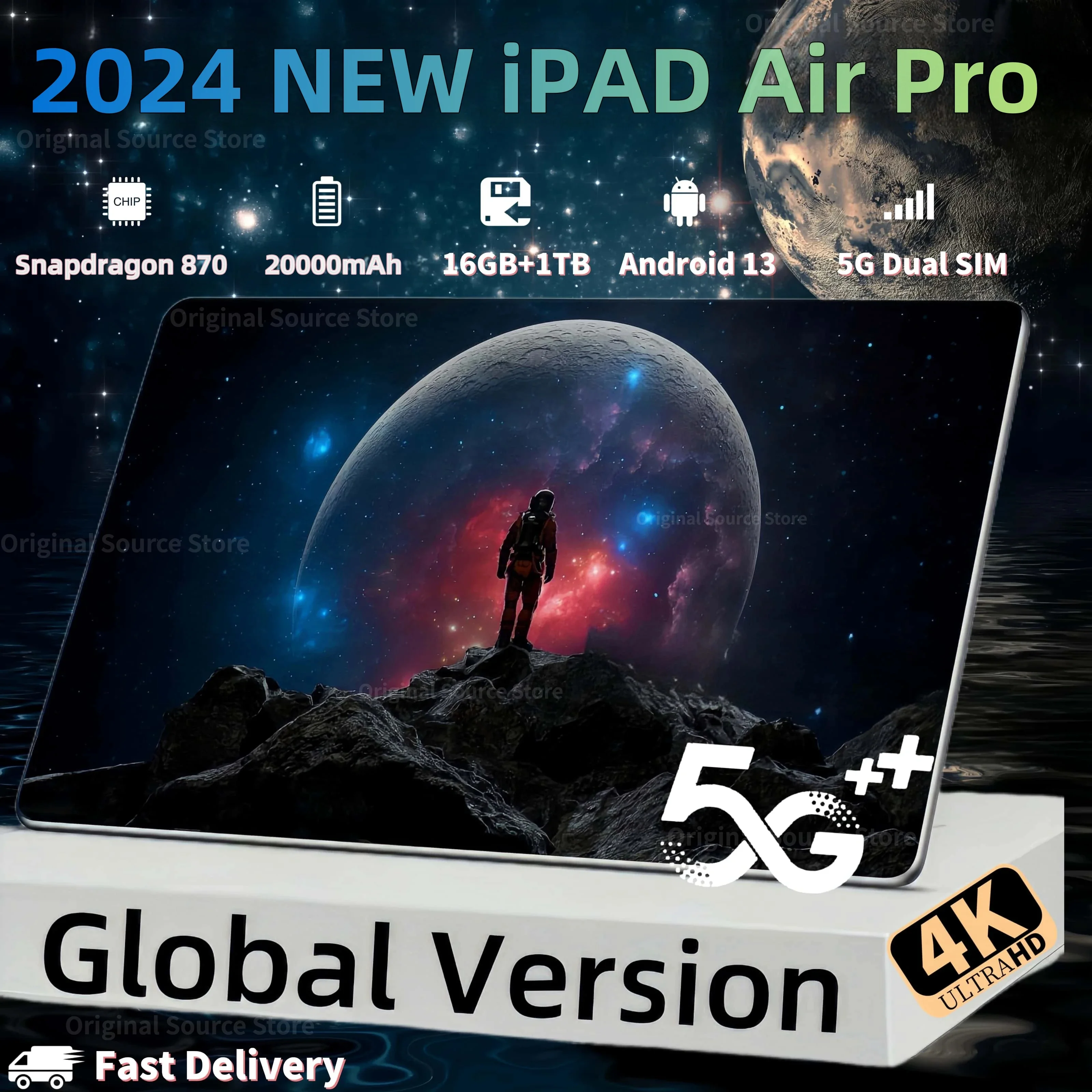 

Global Version New Original IPad Air Pro Tablet 11inch HD 4K Android 13 16GB+1TB 20000mAh 5G Dual SIM Bluetooth WiFi GPS Tablet