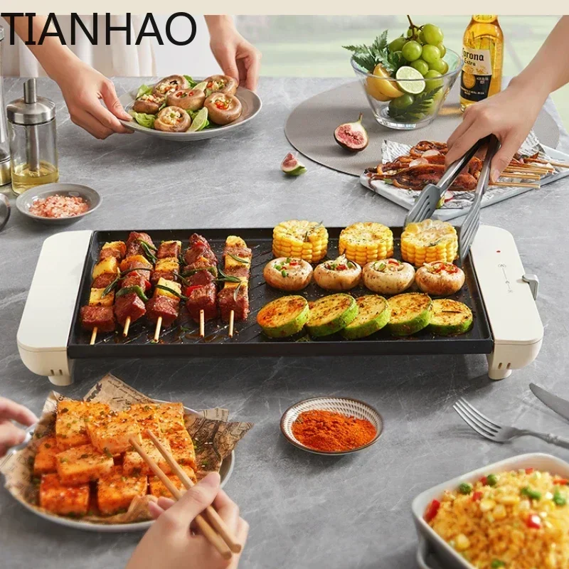 Sartén para barbacoa, sartén eléctrica para hornear, sartén antiadherente para el hogar, parrilla eléctrica integrada, horno Elétrico Grelhas Elétricas