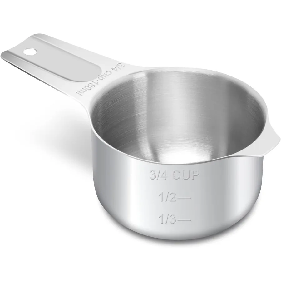 

3/4 Cup 180 ml 6 oz 180 cc Stainless Steel Measuring Cup Metal Measuring Cup for Cng and Baking