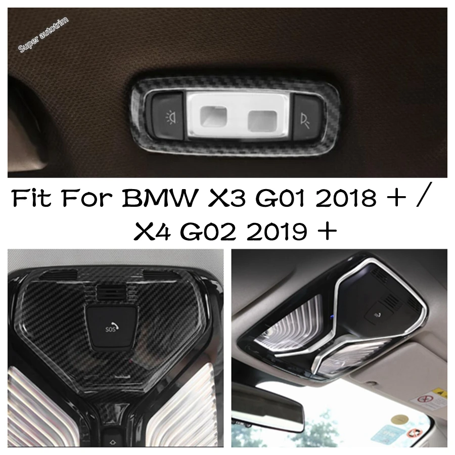 

Front / Rear Row Roof Reading Light Lamp Cover Trim Carbon Fiber / Matte Interior For BMW X3 G01 2018 - 2023 X4 G02 2019 - 2023