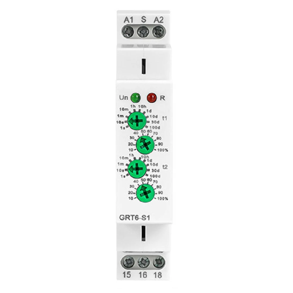 GRT6-S1 Cycle Time Delay Relay 1SPDT 10A Electronic Repeat Relay 0.1s To 100days Plastic Power Tool For Appliances/machinery
