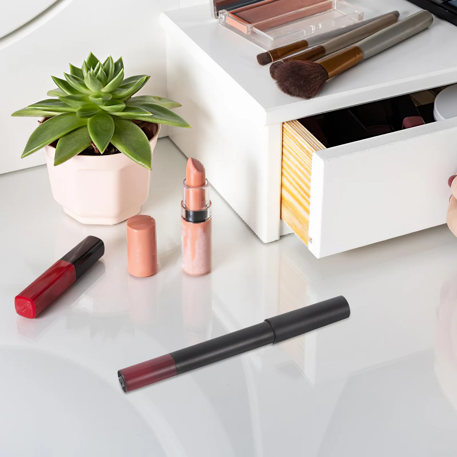 Penna professionale per labbra, finitura opaca cremosa, a prova di sbavature, da indossare ogni giorno, feste, date, definiscono e contorni le labbra