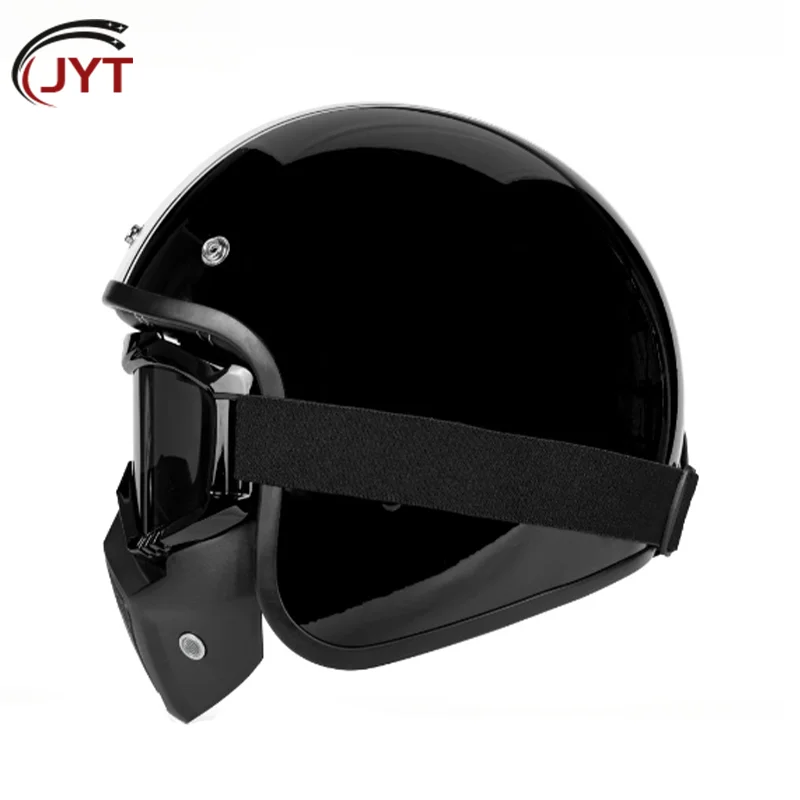 

Durable ABS Shell 3/4 Open Face Motorcycle Helmet DOT Approved with Windproof Mask and Soft Liner for Adult Four Seasons Riding