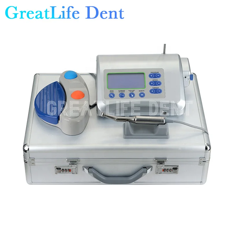 GreatLife Dental Brushless Drill Motor Implant Dental Implant Motor Implant System with 20:1 Reduction Contra Angle Handpiece