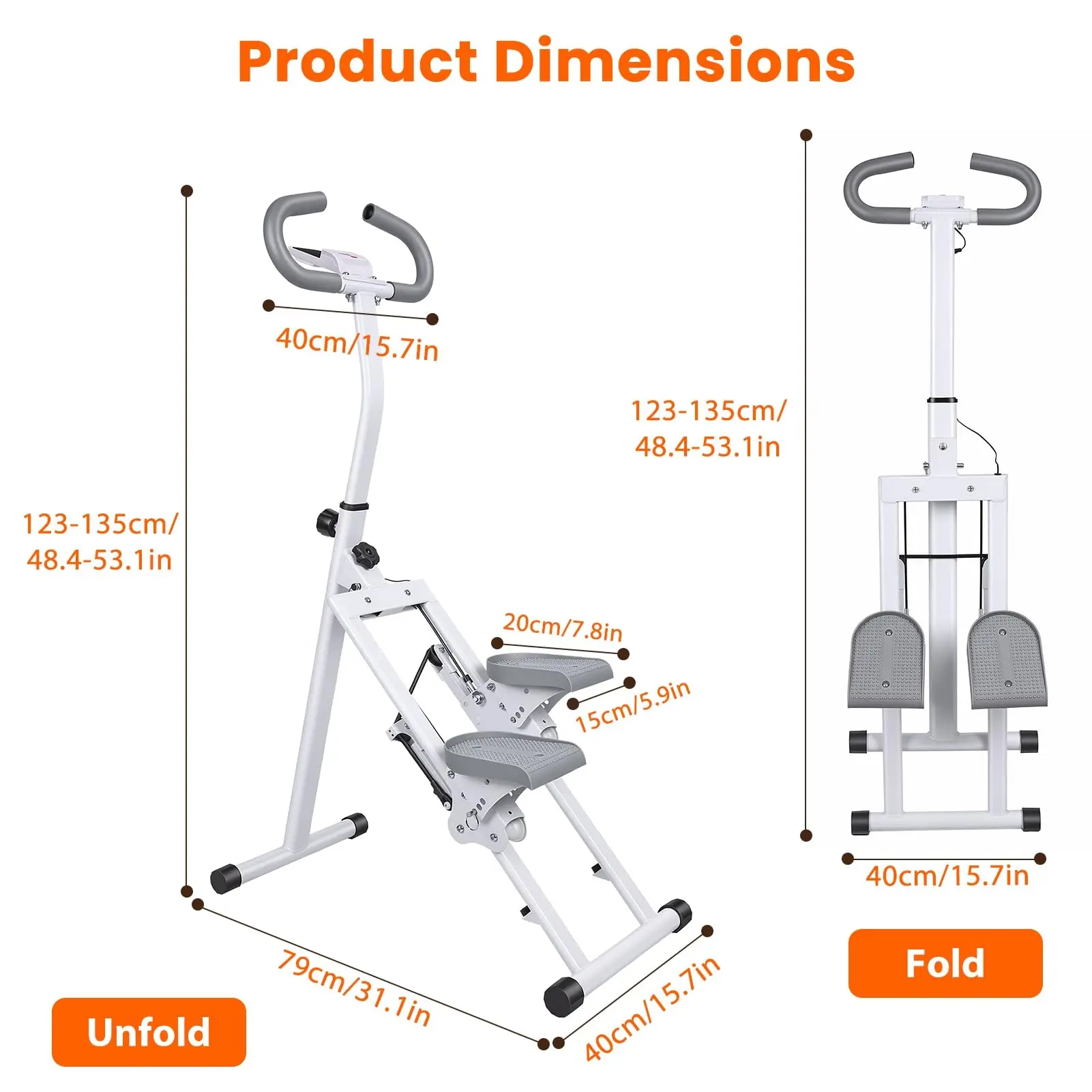 Stair Stepper for Home Gym Exercise, Vertical Climber Exercise Machine for Full Body Workout, Compact Folding Cardio E