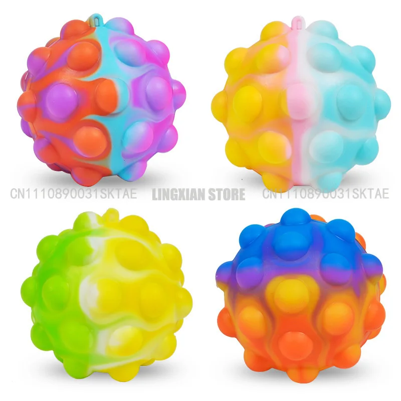 

1/4/8pcs silicone bubble ball four-color light ball pressure relief toys Anti stress Novelty toy Party Favors