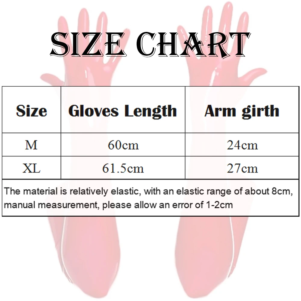 Women Sexy Wet Look Long Latex Gloves BDSM Sex Extoic Night Clubwear Gothic Fetish Gloves Clothing Accessories Black Red Mittens