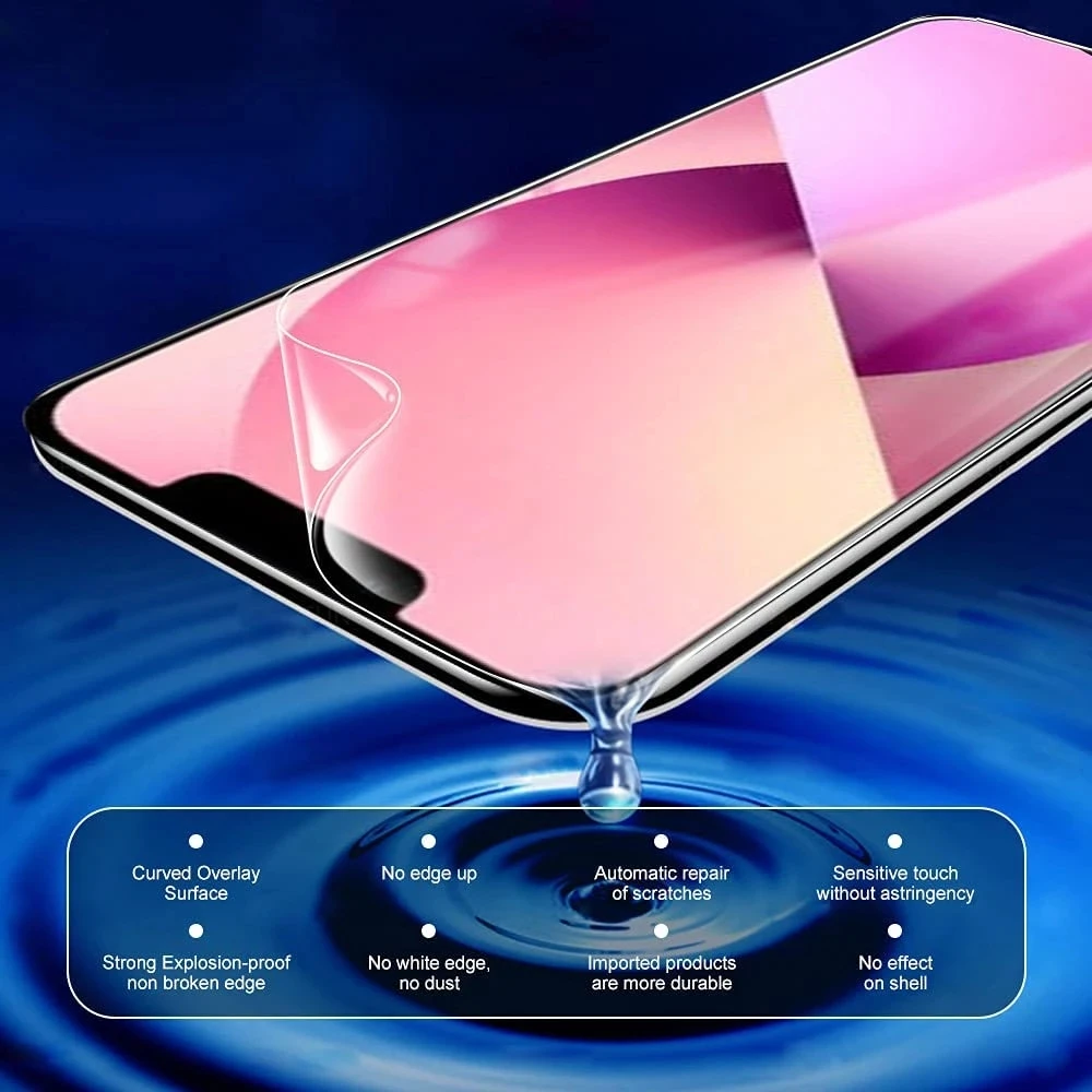 Soft Transparent Hydrogel Film For Vivo X80 X70 X60 X50 iQOO 9 Pro Full Cover Curved Screen Protector Not Tempered Glass