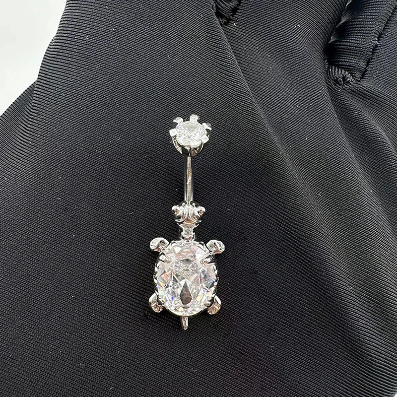 المرأة شخصية السلحفاة المعلقات خواتم السرة الزركون البطن زر مجوهرات ثقب الجسم الإكسسوارات