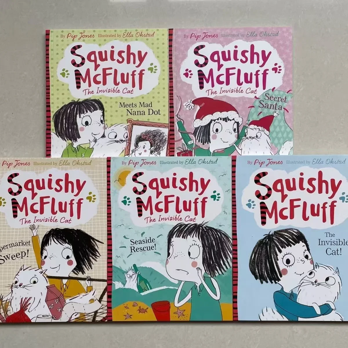 5 Volumes Squishy McFluff The invisible Cat Children's English Picture Book Kids Early Education Storybook