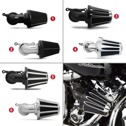 Black/Chromed  gauge cut Cone Air Cleaner filters for harley XL883L SuperLow XL883N Iron 883 Forty Eight XL1200X 1991-2022