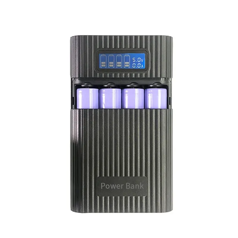 

Портативный блок питания с быстрой зарядкой и доставкой за 24 часа, LCD-дисплей, держатель для 4 аккумуляторов 18650, внешний аккумулятор (Power Bank)