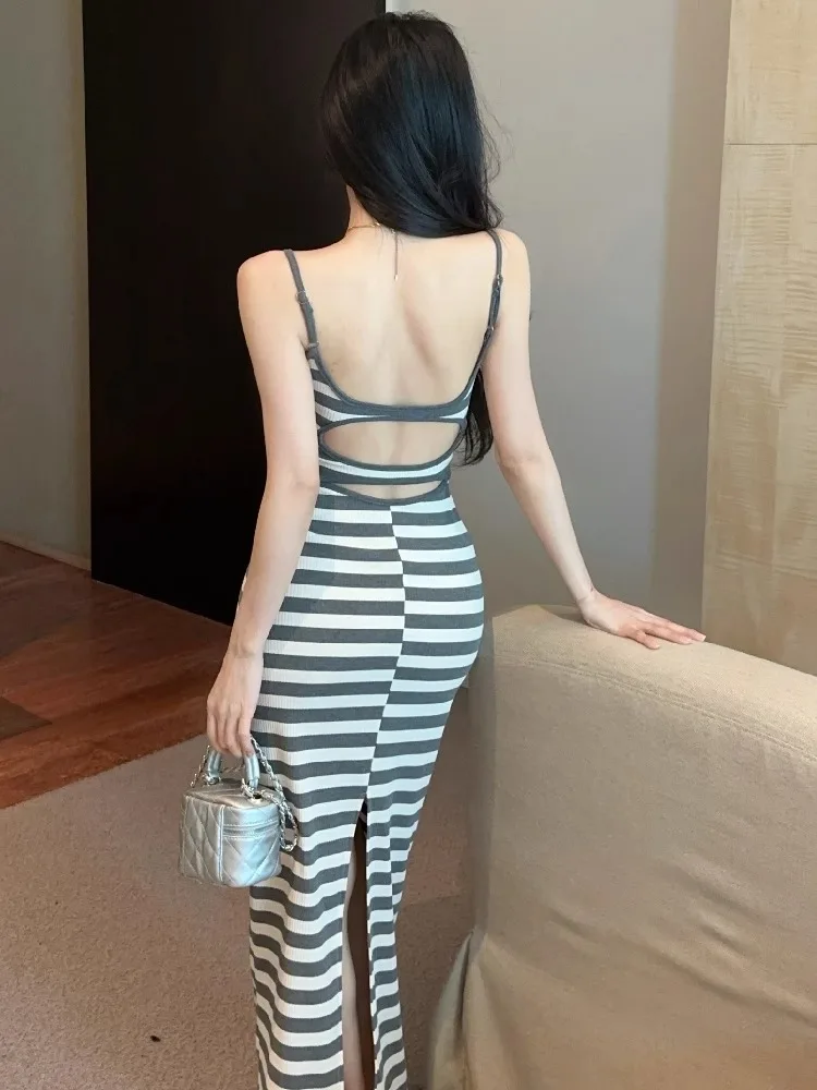 ladies striped backless dress Elegant Two Piece Set Summer Floral Print Backless Party Dress – Yum Glam