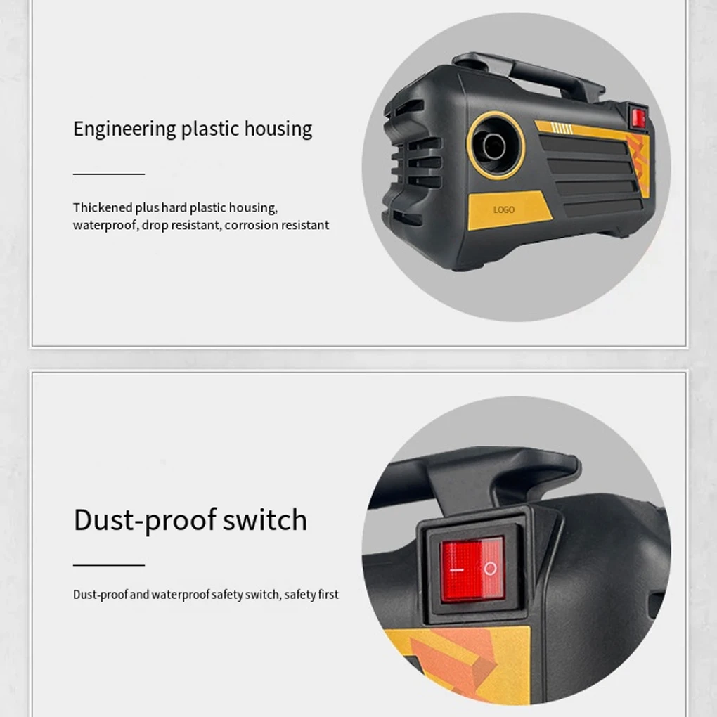 Lavadora elétrica portátil de alta pressão, 3000w, poderosa pistola de lavagem de carro, 220v/110v, máquina de limpeza para casa e carro, lavagem de jardim