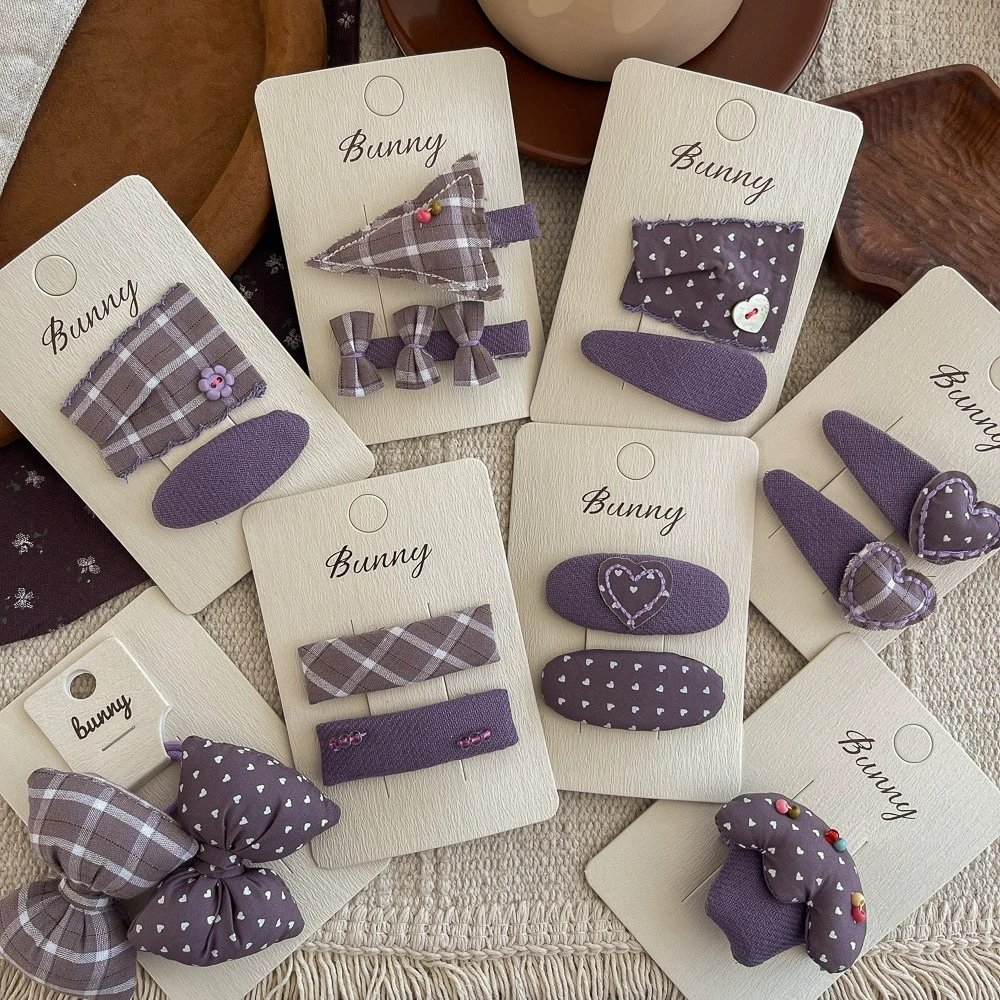 

Girls Purple Hair Clips Children Snap Clip Baby Hairpins Newborn Hair Accessories Kids Side Clips Toddler Dot Print Hairclips