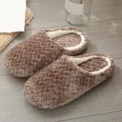 Indoor Cotton Slippers with Soft Sole Silent Faux Suede Slippers Women and Men Anti Slip Wooden Floor Home Cotton Shoes