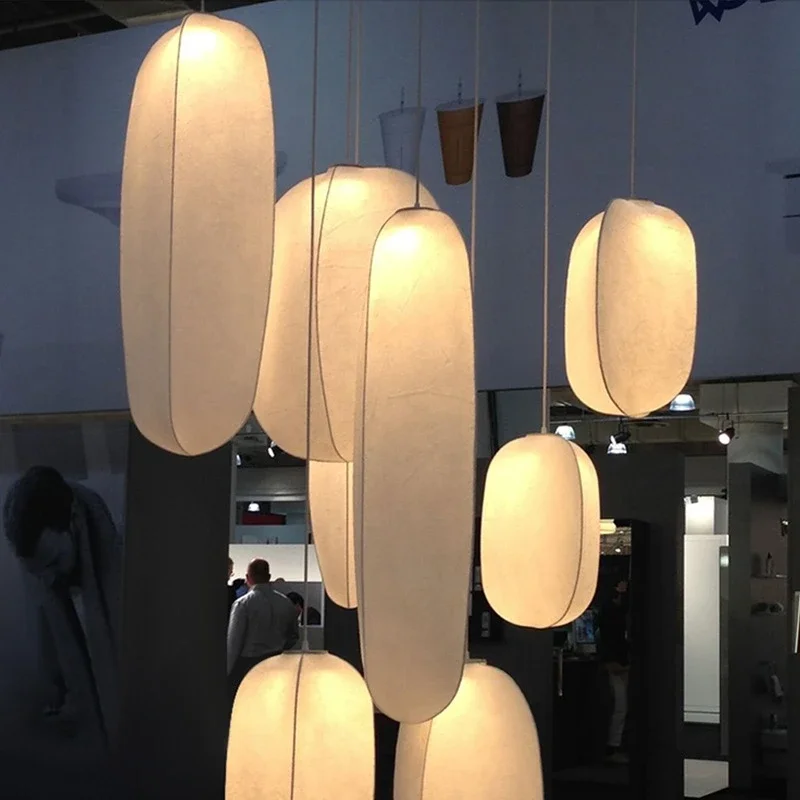 2025 Nordic Silk Led Pendant Lights Wabi Sabi Pendant Chandelier Lighting Modern Creamy Style Suspend Lamp Luster Luminarias Fix