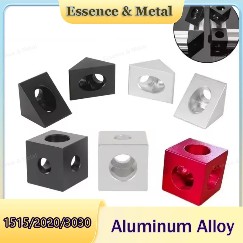 10pcs 3-Way Cube Corner Bracket 1515/2020/3030 Aluminum Square/Triangular Connector Suitable for 3D Printer Frame Accessories