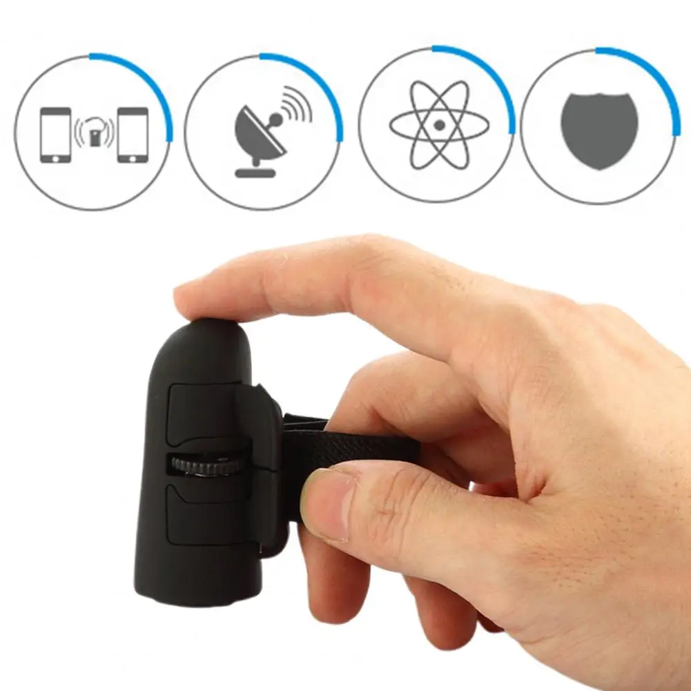 Wireless Finger 2.4ghz Wireless Finger Ring with Adjustable Strap 1200 Dpi Optical Mini for Pc Laptop Battery Powered Ergonomic