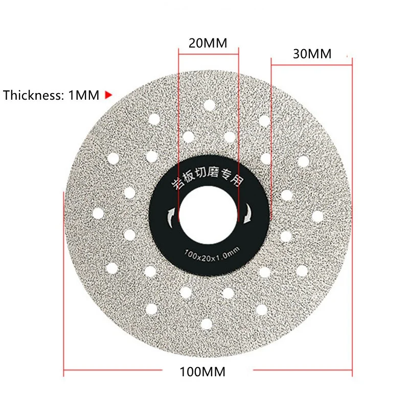 100mm Diamant-Trockenschnittscheibe für Porzellan, Keramikfliesen, Marmor, Dünne Schneidklinge für Marmormaschinen, Winkelschleifer – Detail 3