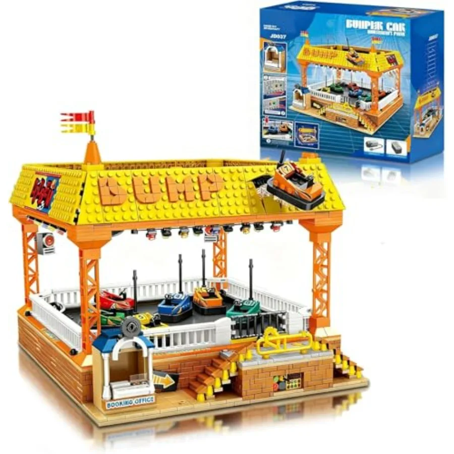 

Sosuy Bumper-Cars Building Set Toys for Boys Electric Control Race Car City Amusement Park Construction Birthday Gift for Adult