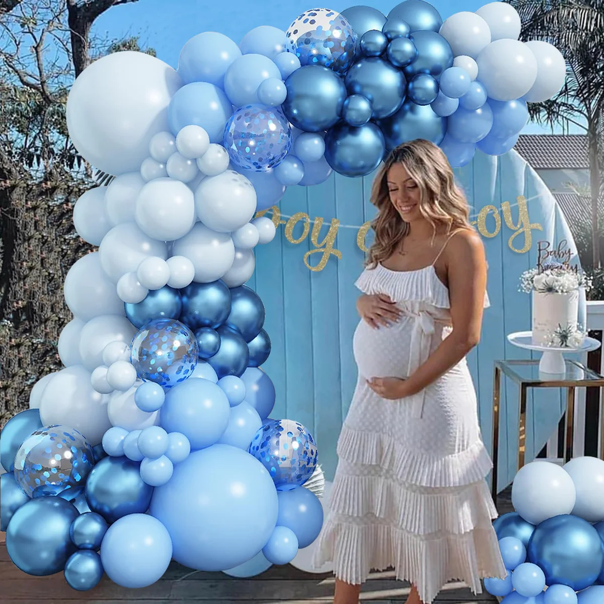 Blue Macaron Metal Balloon Garland Arch Wedding Supplies Birthday Party Decortions Kids Birthday Foil Balloon Baby Shower Globos