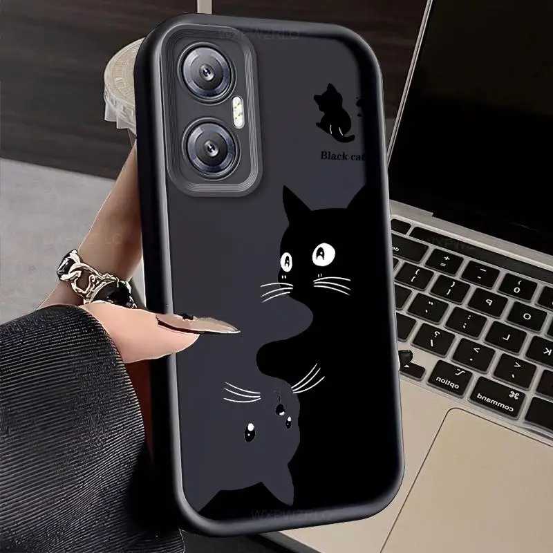 Cute Painted Cat Phone Case For Infinix Hot 20 Play Hot20 Matte Soft Silicone Shockproof Back Cover