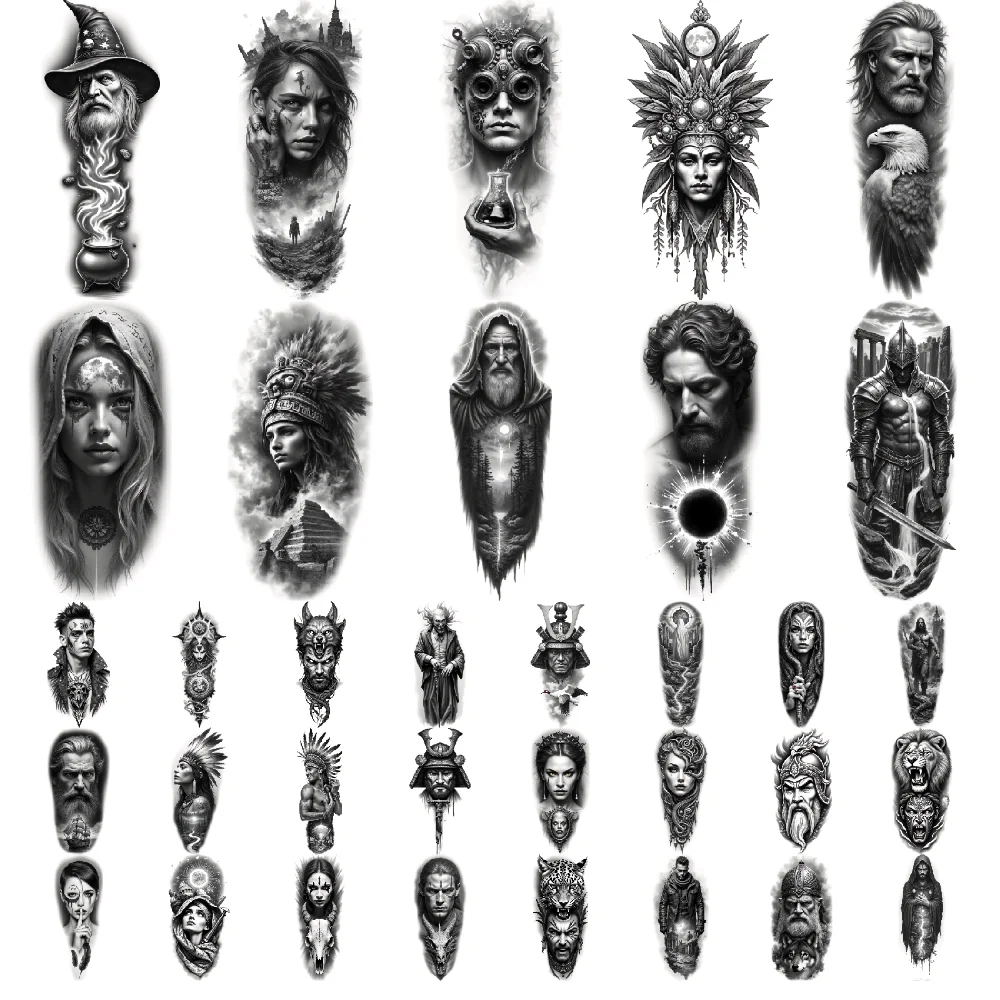 12 pièces tatouage temporaire tatouages temporaires réalistes loupe homme éclipse solaire pour adultes hommes bras