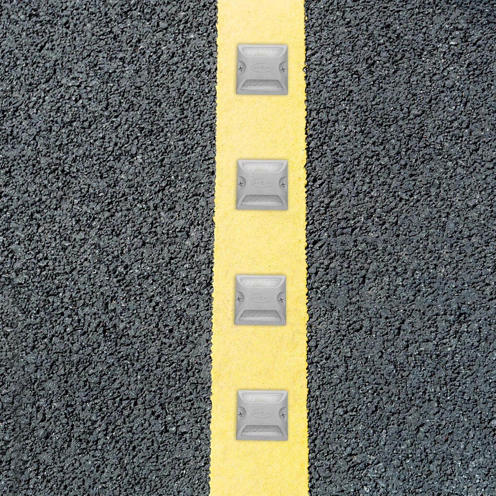 2pcs Reflective Road Markers High Visibility Raised Design For Driveway Parking Lot Trail Street Safety Durable Pavement