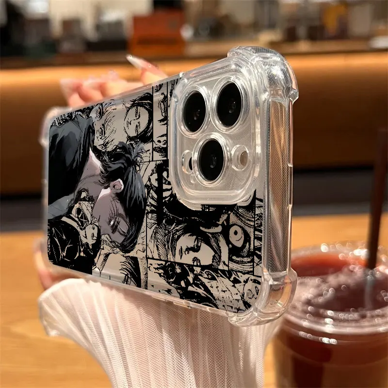 Eren Mikasa Ackerman Anime Handyhülle transparent für iPhone 17 16 14 15 11 12 13 Pro Max 16E 15 16 Plus 17 Air Soft stoßfeste Abdeckung