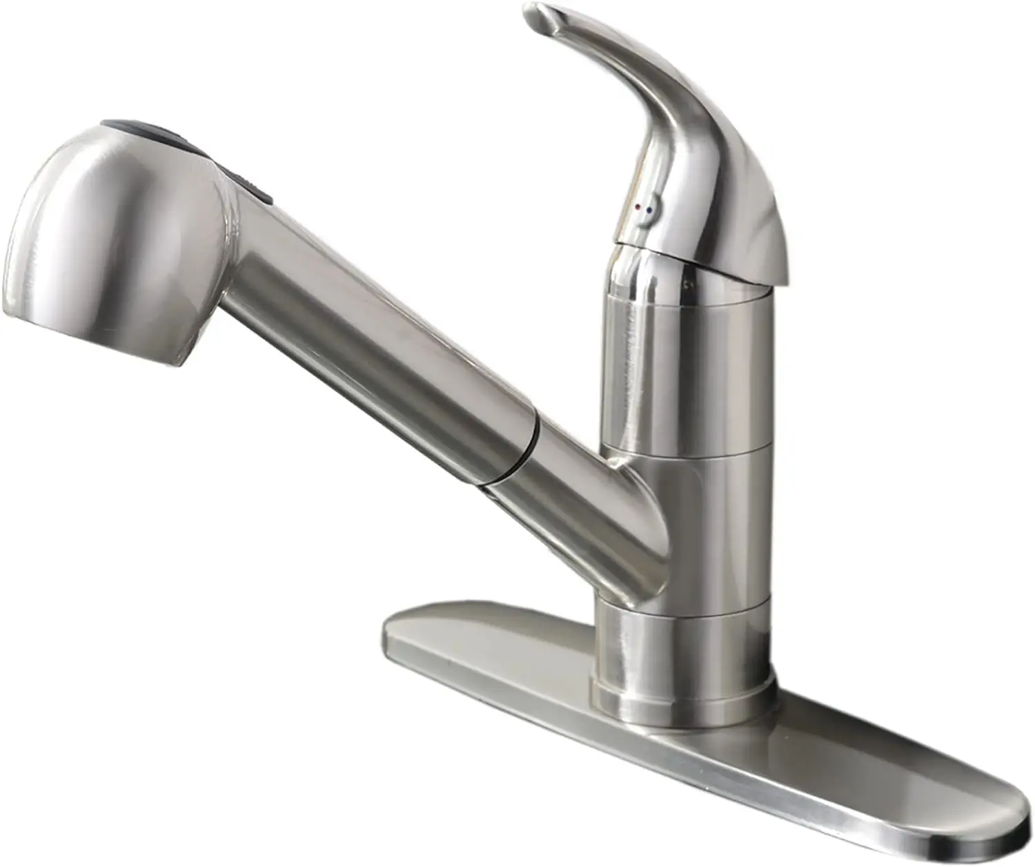 

Low Profile Kitchen Faucet with Pull Out Sprayer, Brushed Nickel, Single Handle, 1 or 3 Hole