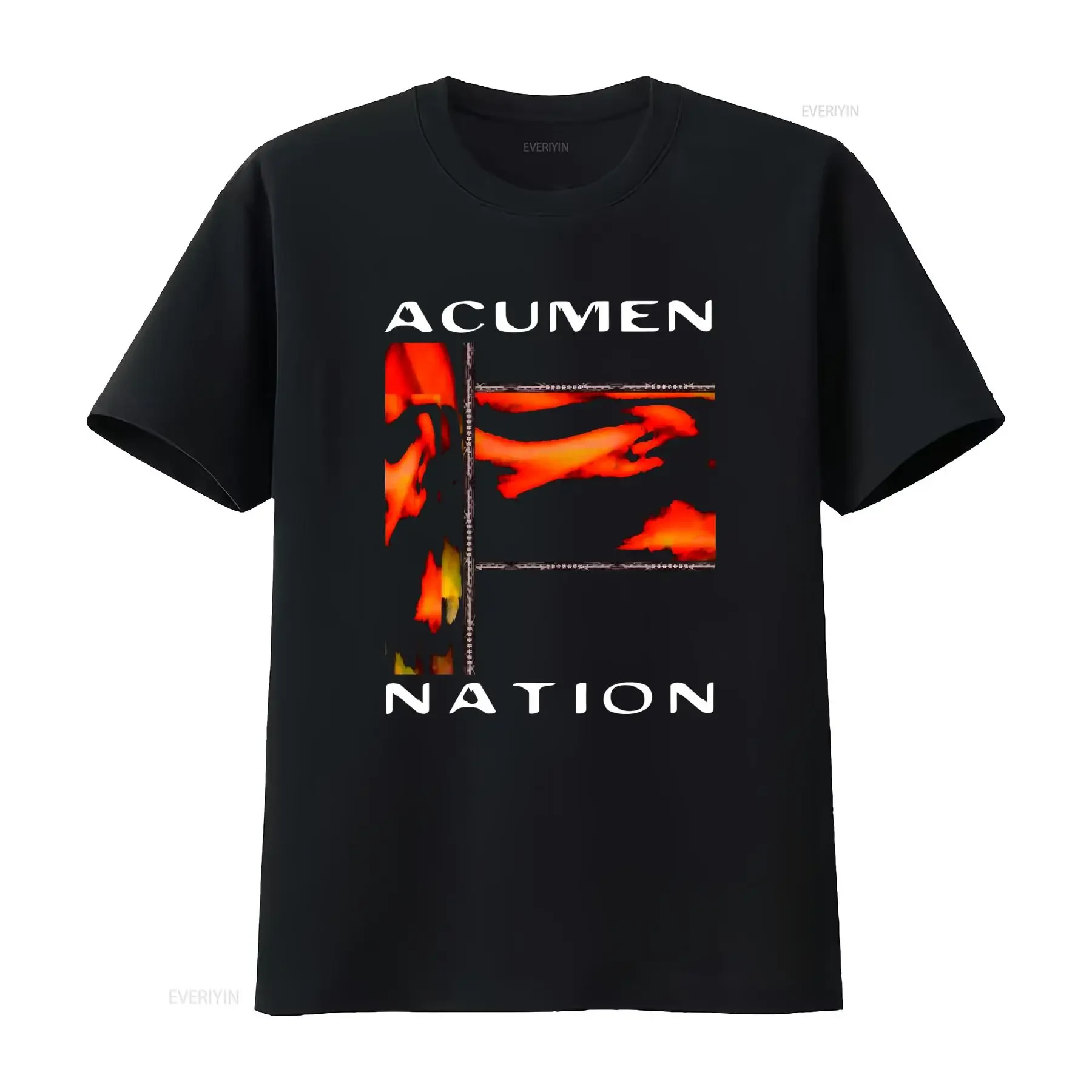 Acumen Nation T Shirt Bold Red and Black Design Perfect for Statement Fashion vintage Washed Versatile designer clothes