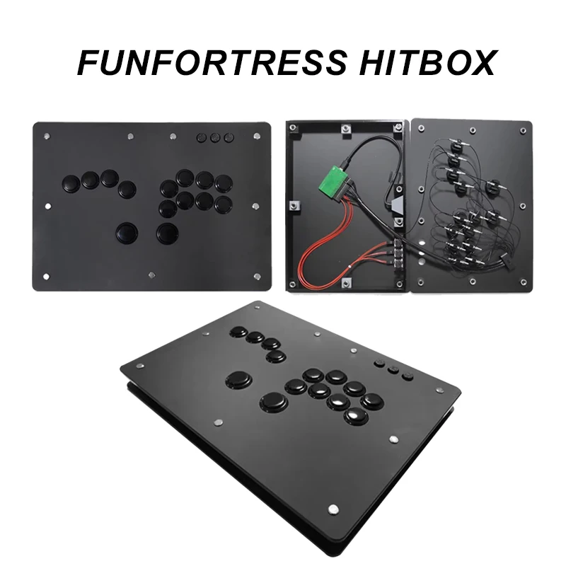 FunFortress Hitbox Stickless Game Controller MAG-L3 Magnetic 14-Button for Street Fighter Fighting Games
